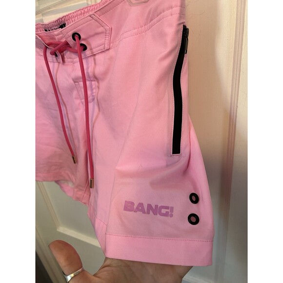 Bang Miami Men’s Large 4” Swim Beach Shorts Neon Pink Drawstring Pockets Lined - Picture 4 of 11